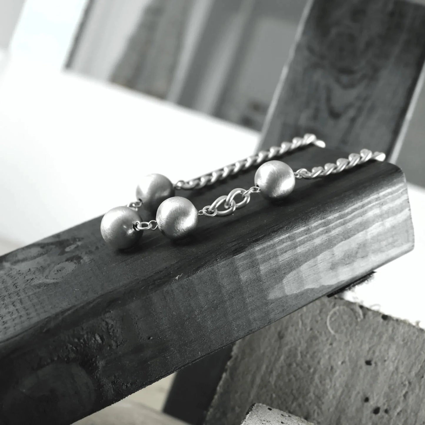 Tabitha Statement Ball Necklace Silver Plating