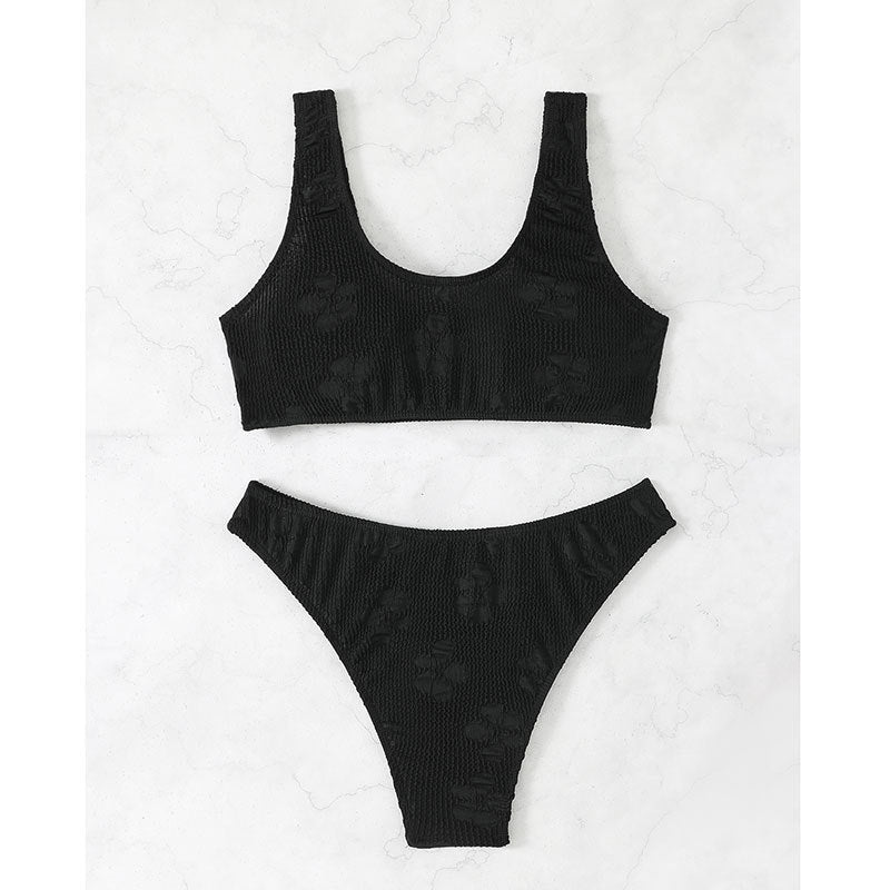 Solid color split bikini