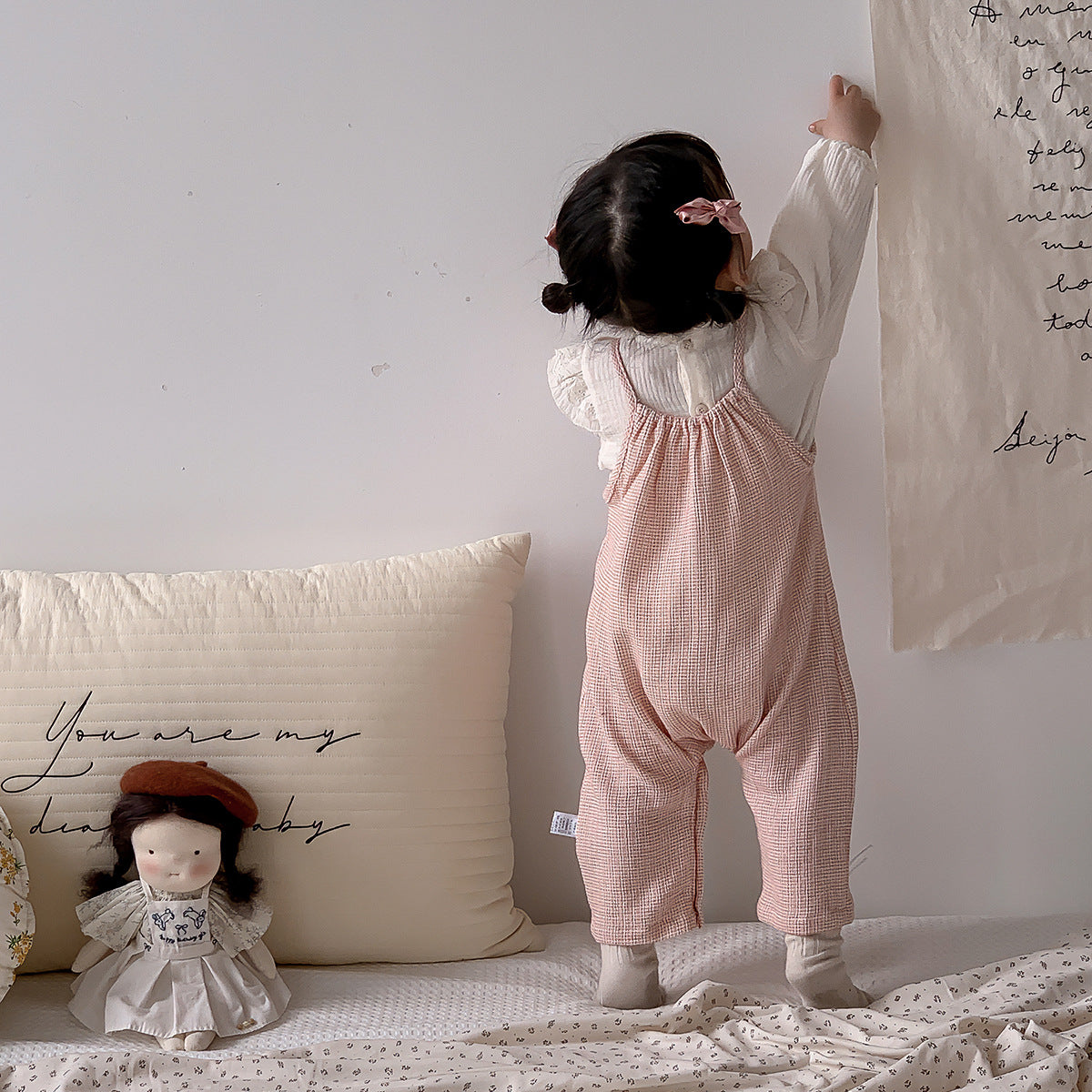 Cute Princess Style Baby Girl Autumn Outfit Set Fashionable Infant Clothes, Sweet Two-Piece Suit with Bodysuit and Top