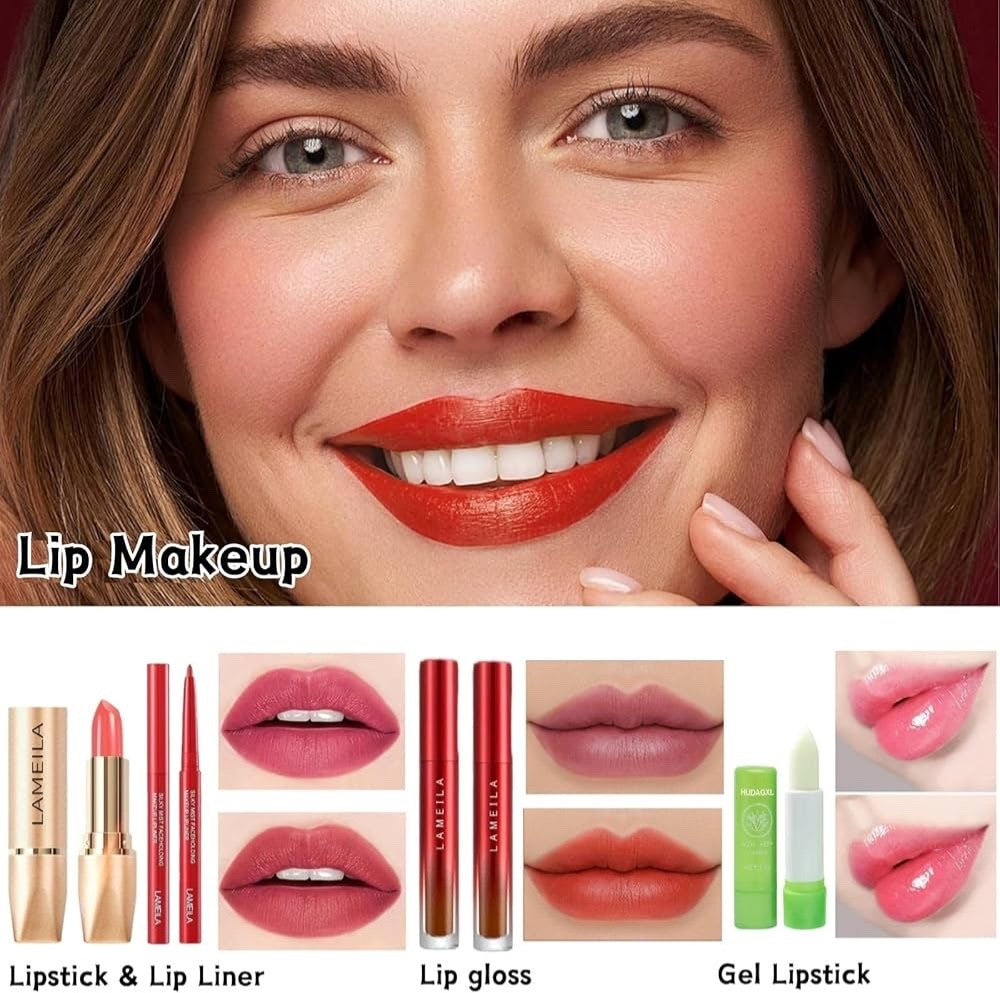 All in One Makeup Kit for Women Full Kit - 44PCS Professional Makeup Set with Fo