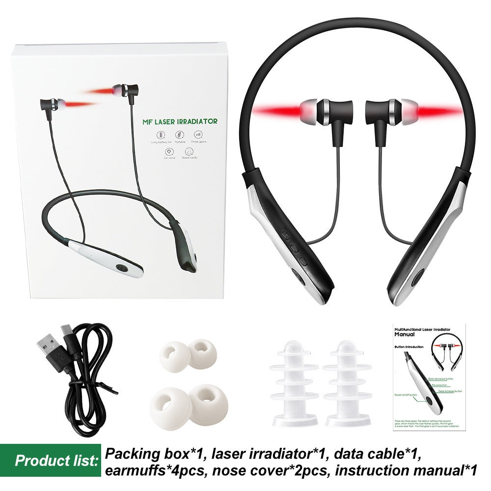 Neck mounted nasal and ear canal laser irradiation instrument 650nm laser light wave instrument physical therapy instrument