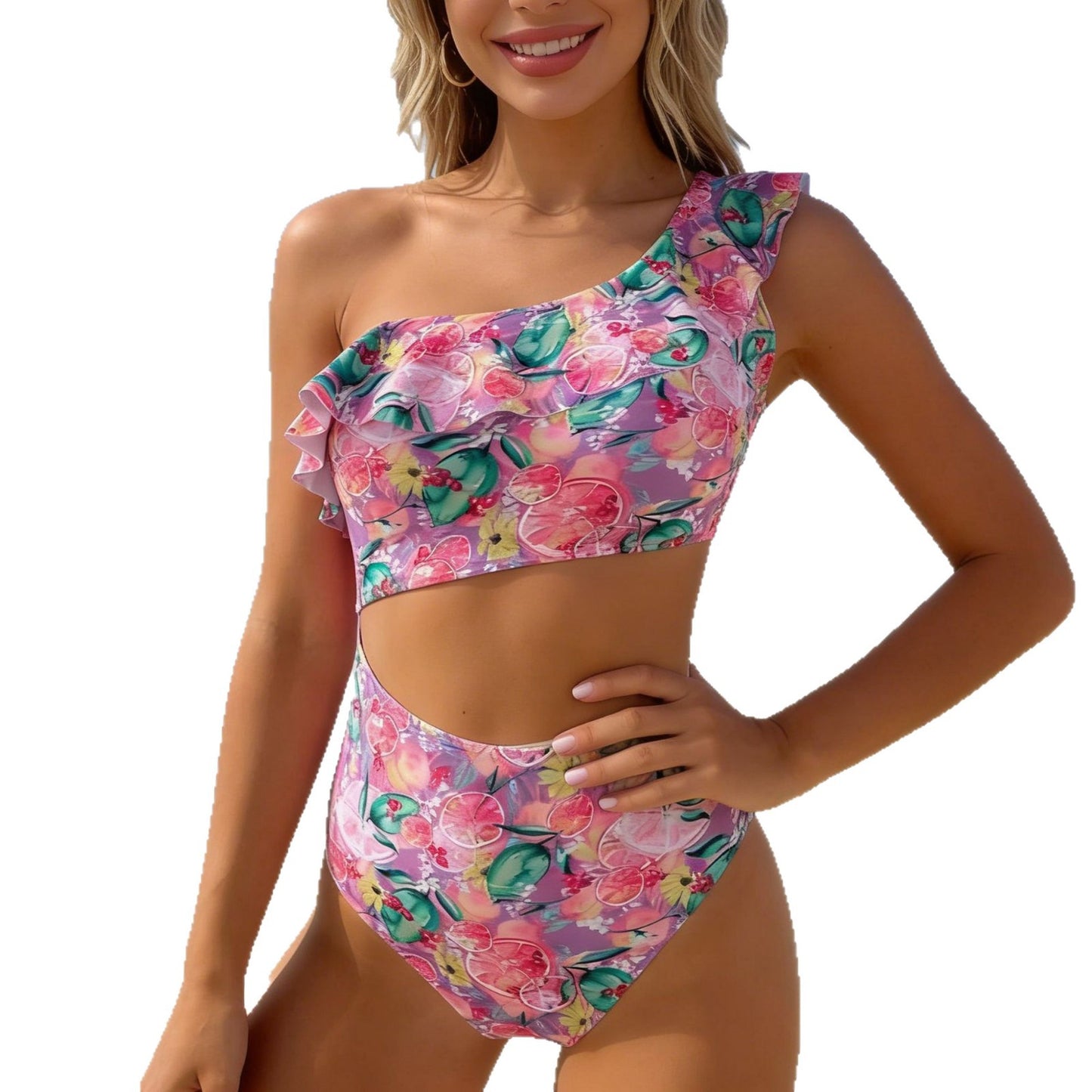 Stylish Two-Piece Swimwear Set for Women, High-End Skirted Design,