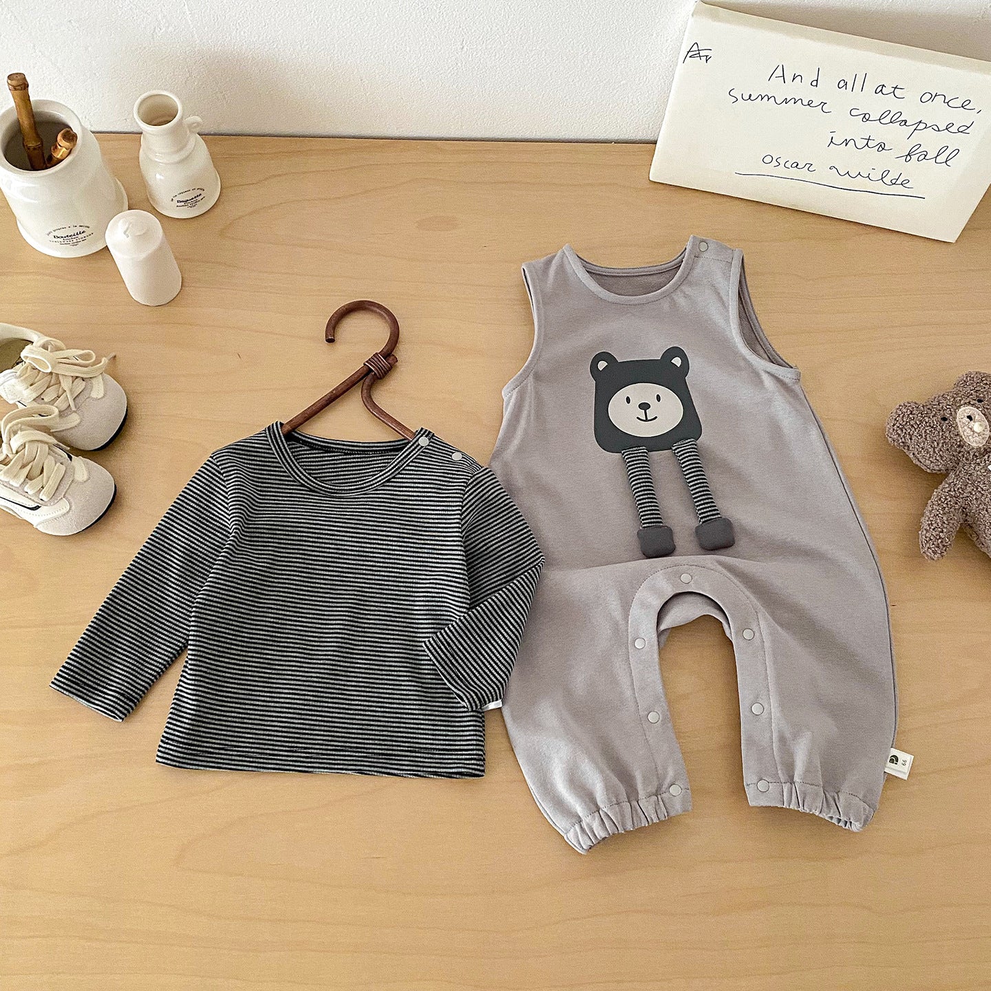 Spring New Baby Knit Romper Set for Boys, 3D Cartoon Romper with Inner Layer Two-Piece Set