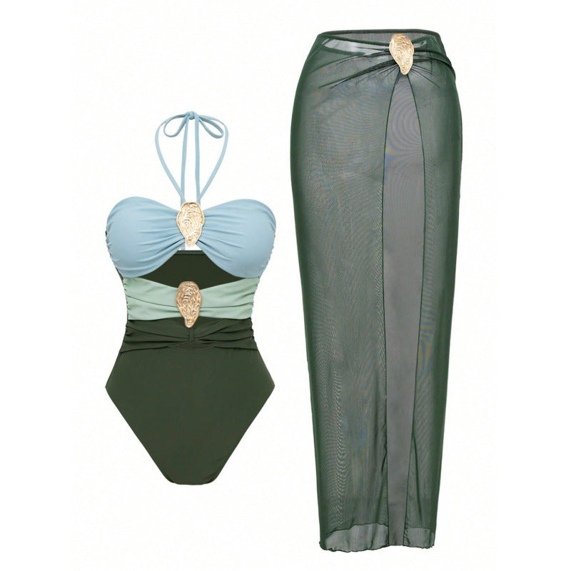 Swimsuit with Wrap Skirt Set,  High-End Spa Look, Women's Swimwear*