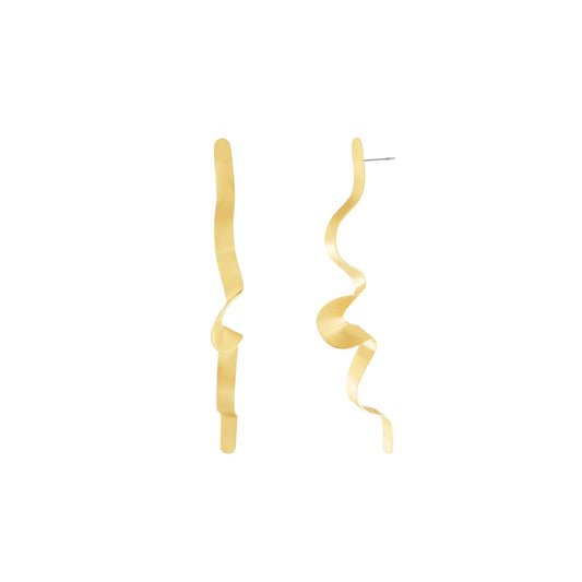 Tara Wave Statement Earring Gold Plating