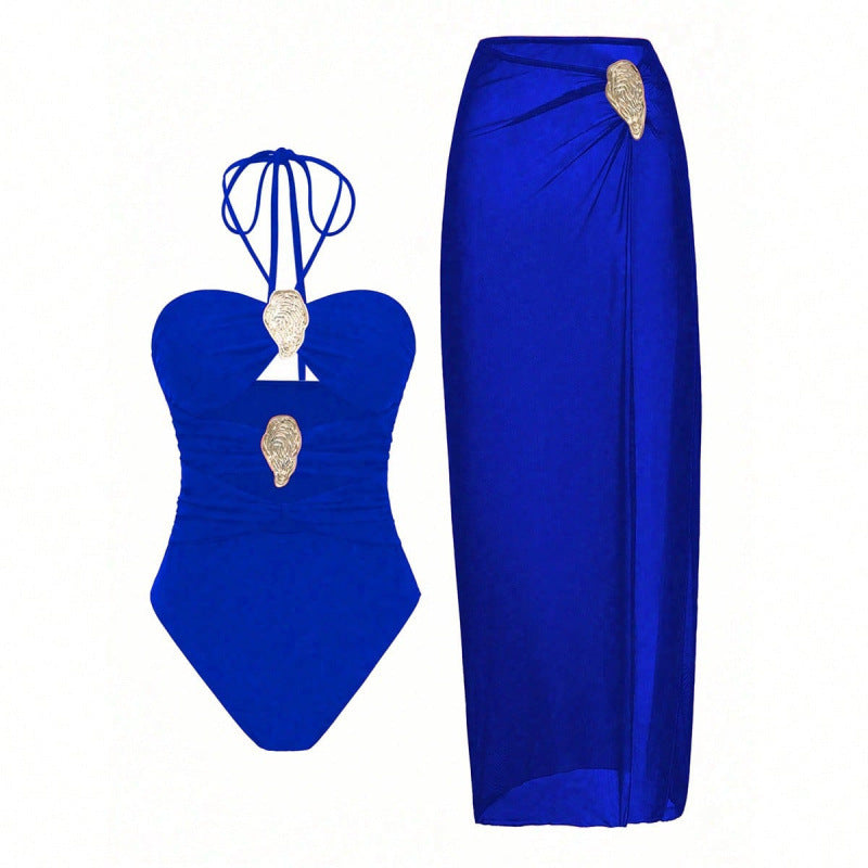 Swimsuit with Wrap Skirt Set,  High-End Spa Look, Women's Swimwear*