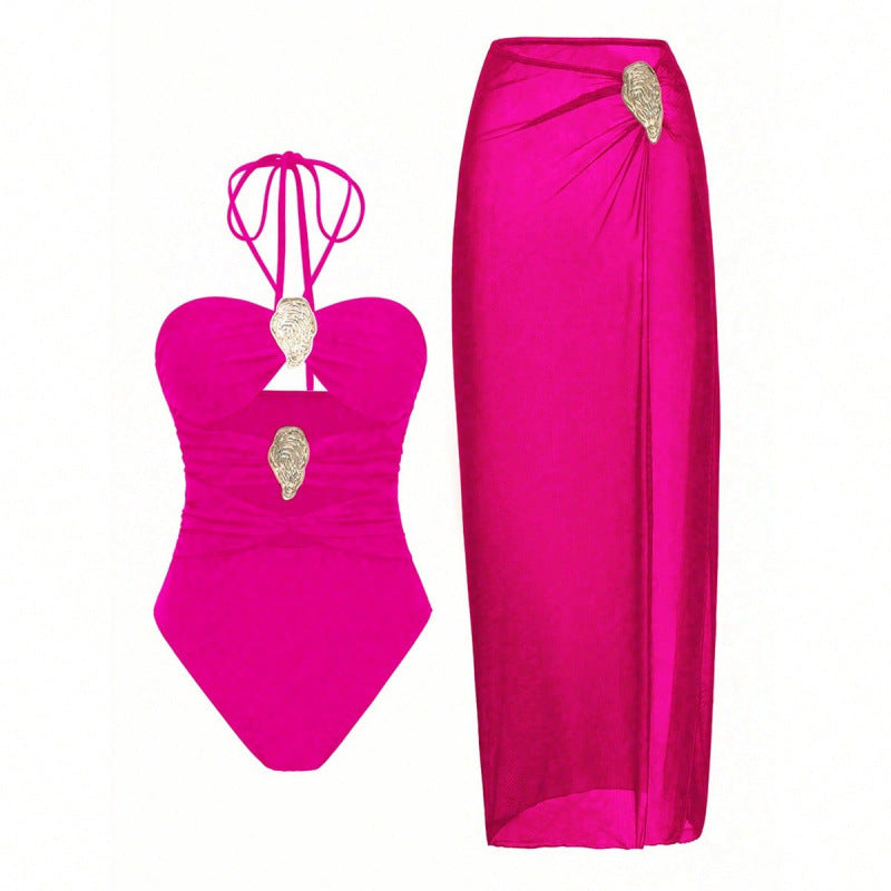 Swimsuit with Wrap Skirt Set,  High-End Spa Look, Women's Swimwear*