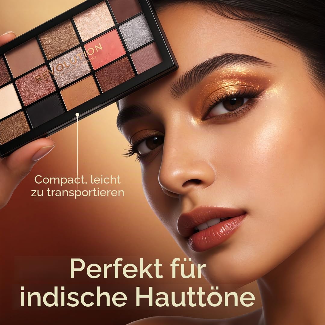 Revolution Beauty London Reloaded Eyeshadow Palette, Highly Pigmented, 15 Shades, Matte and Shimmer Finishes, Iconic 3.0, 16.5g
