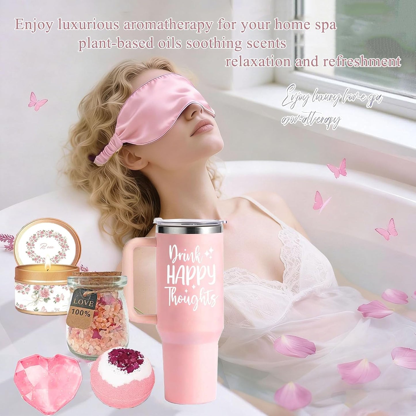 Birthday Gifts for Women Self Care Get Well Soon Gift Baskets,Women ROSE Spa Care Package Thinking of You Presents,Sympathy Gifts for Mum HerFriend Sister Wife