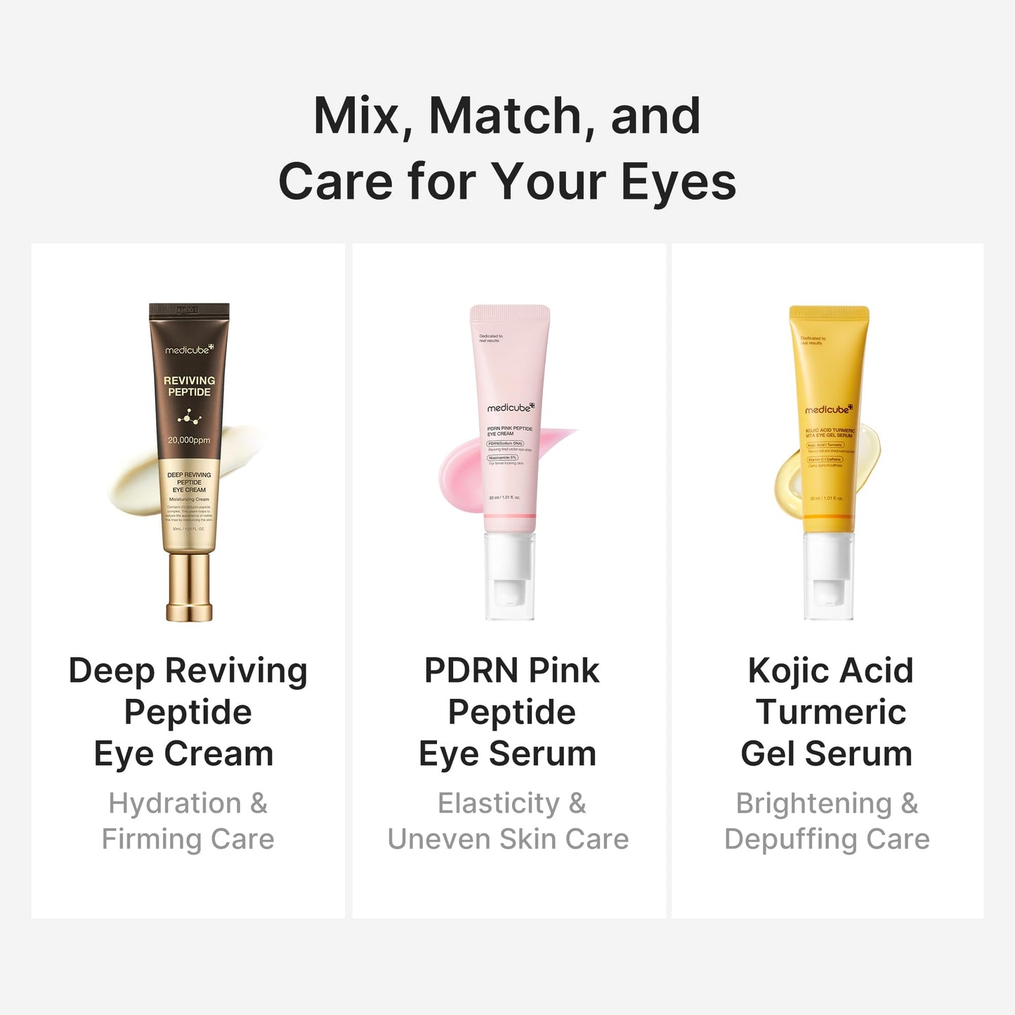 medicube Eye Cream with Sodium DNA PDRN Pink Peptides | 99% Purity Retinol for Fine Lines | PDRN & Niacinamide Eye Serum for Uneven Skin Tone | Korean Skincare, 1.01 fl.oz