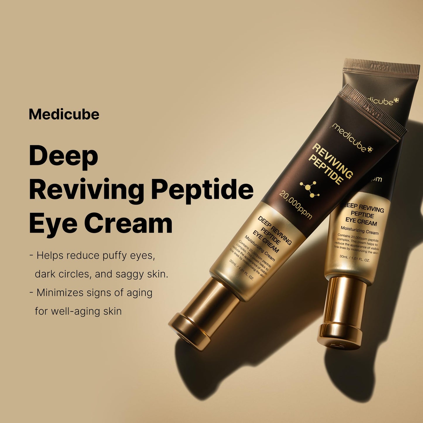 medicube Eye Cream with Sodium DNA PDRN Pink Peptides | 99% Purity Retinol for Fine Lines | PDRN & Niacinamide Eye Serum for Uneven Skin Tone | Korean Skincare, 1.01 fl.oz