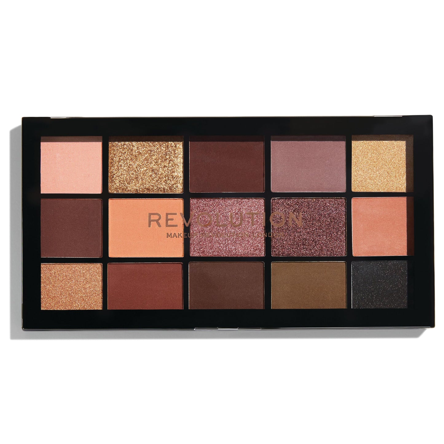 Revolution Beauty London Reloaded Eyeshadow Palette, Highly Pigmented, 15 Shades, Matte and Shimmer Finishes, Iconic 3.0, 16.5g