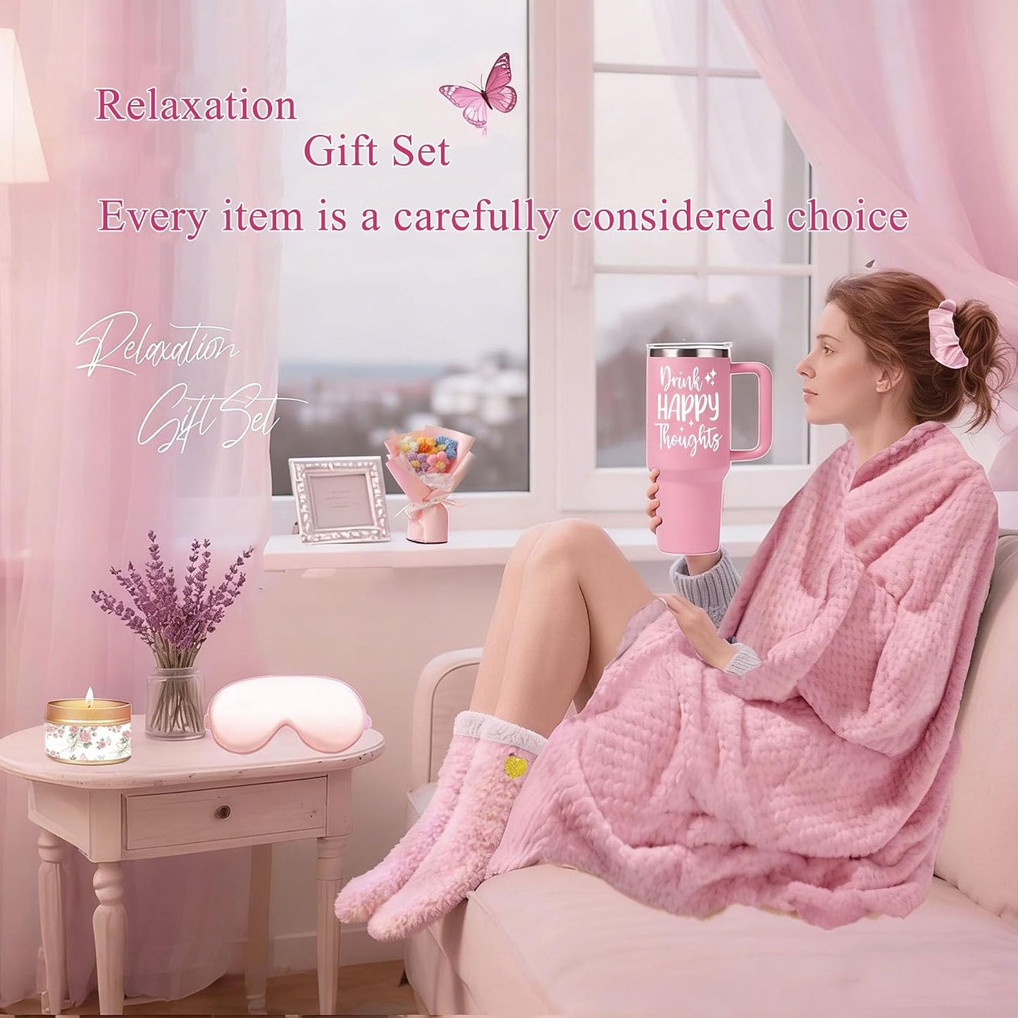 Birthday Gifts for Women Self Care Get Well Soon Gift Baskets,Women ROSE Spa Care Package Thinking of You Presents,Sympathy Gifts for Mum HerFriend Sister Wife