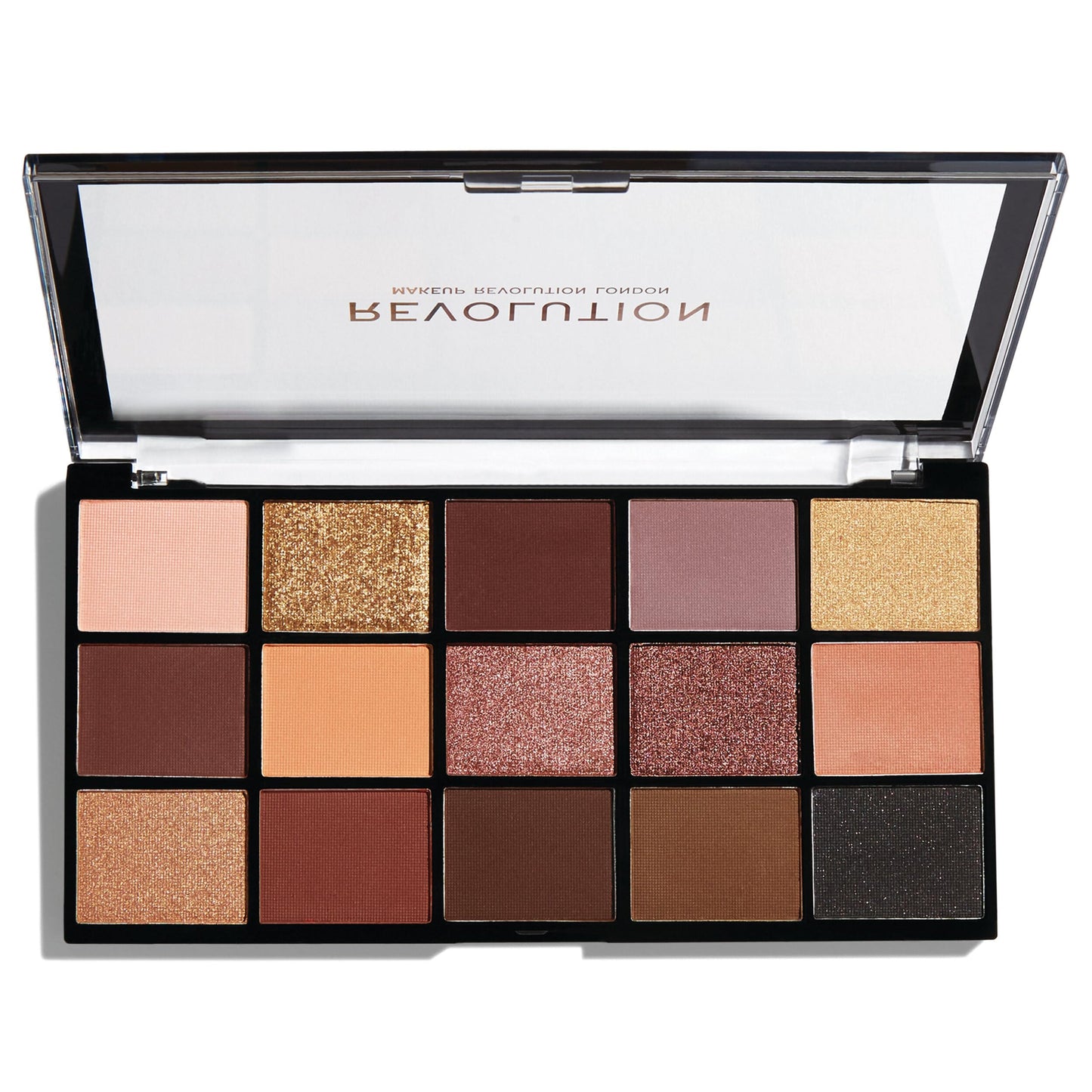 Revolution Beauty London Reloaded Eyeshadow Palette, Highly Pigmented, 15 Shades, Matte and Shimmer Finishes, Iconic 3.0, 16.5g