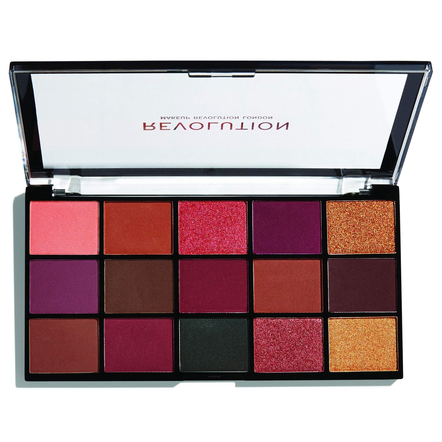 Revolution Beauty London Reloaded Eyeshadow Palette, Highly Pigmented, 15 Shades, Matte and Shimmer Finishes, Iconic 3.0, 16.5g