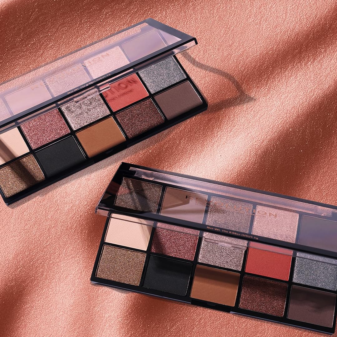 Revolution Beauty London Reloaded Eyeshadow Palette, Highly Pigmented, 15 Shades, Matte and Shimmer Finishes, Iconic 3.0, 16.5g