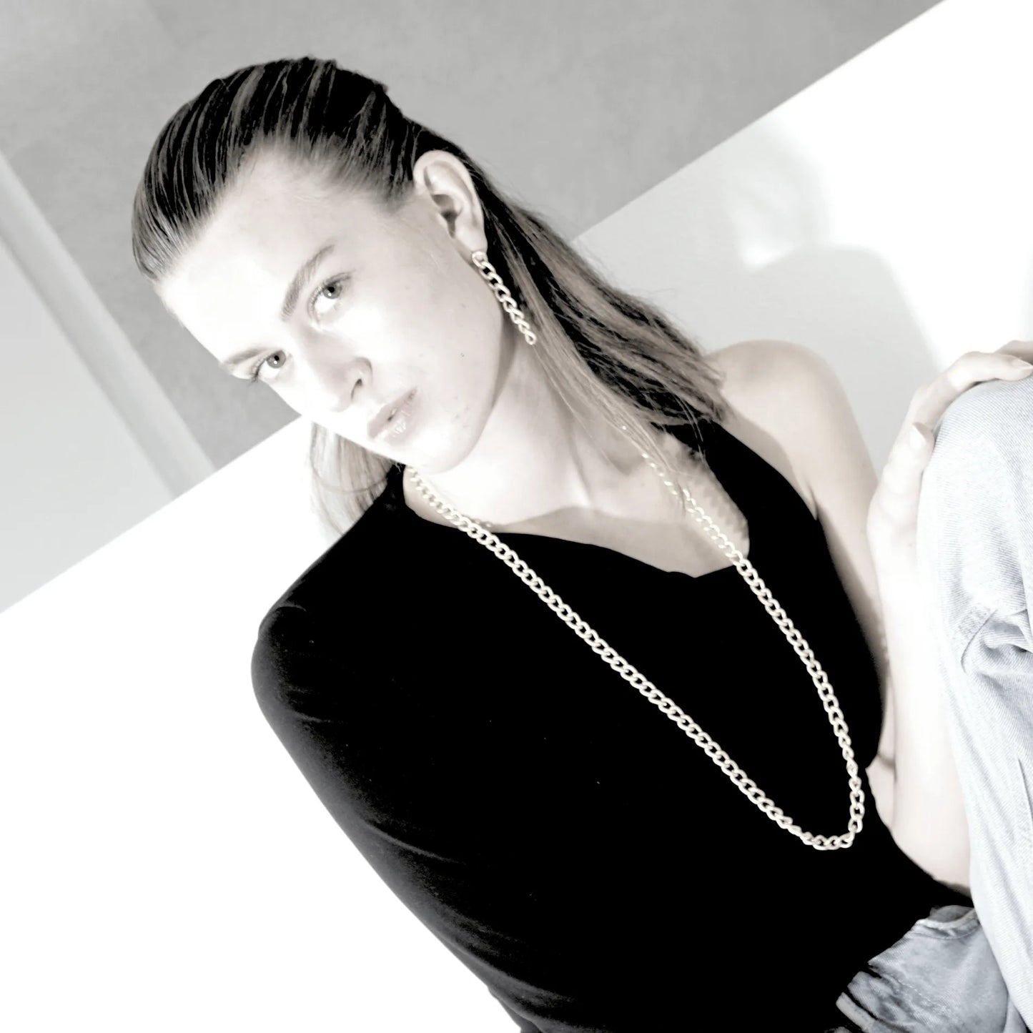 Tabitha Long Link Necklace Silver Plating