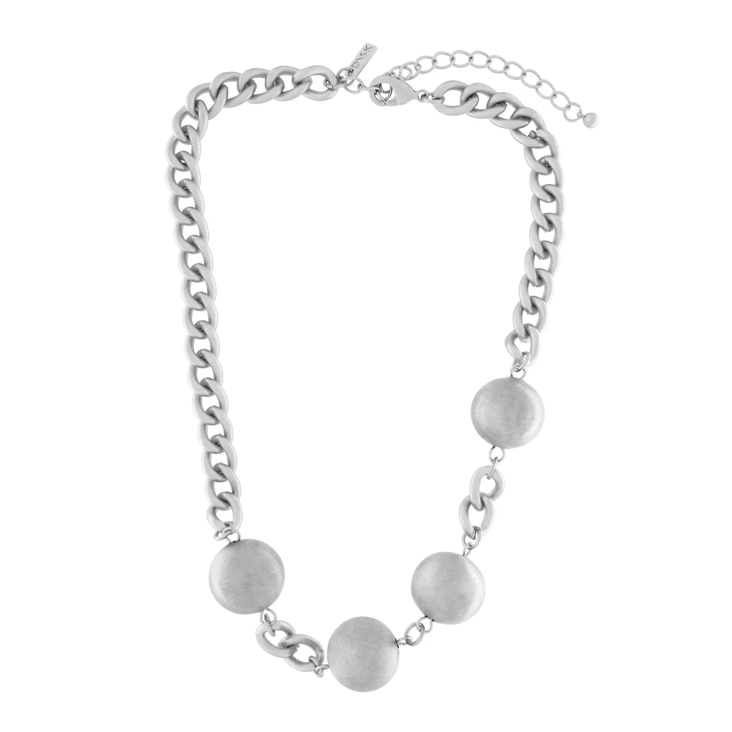 Tabitha Statement Ball Necklace Silver Plating
