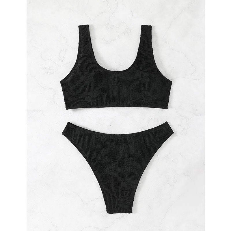 Solid color split bikini