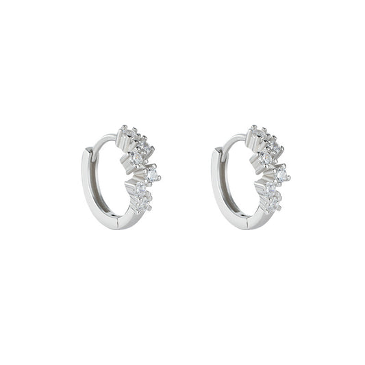 Sparkle Crystal Stud Earrings Minimalist Small Zircon Ear Rings,Unique Design Jewelry