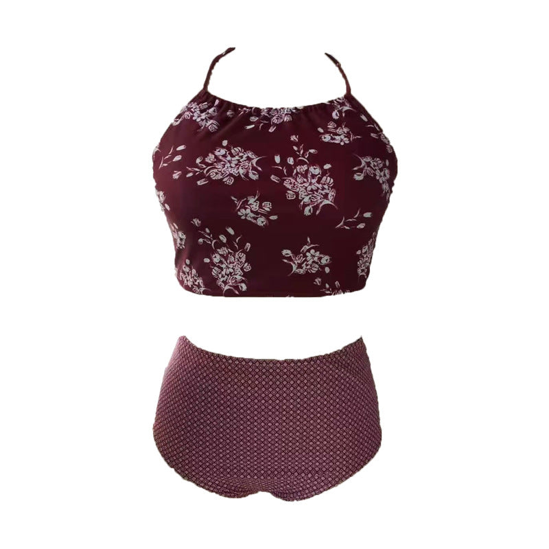 Floral Swimwear with Spliced Design, Sexy and Comfortable, Plus Size