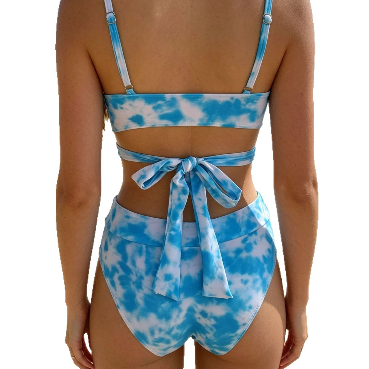 Bikini Women's Gradient Tie-Dye Two-Piece Swimsuit Set Sexy Split Swimwear