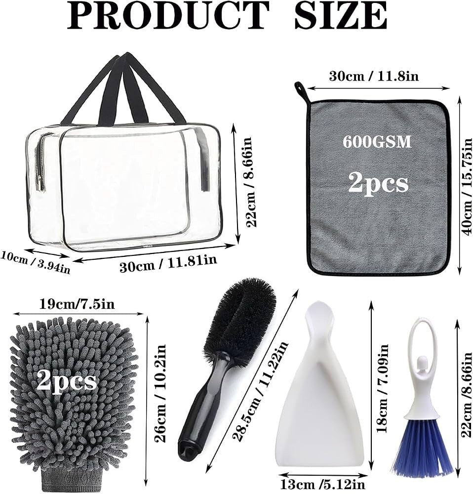 Premium Car Cleaning Kit With Bag - Car, Motorcycle And Bicycle Cleaning Kit, In