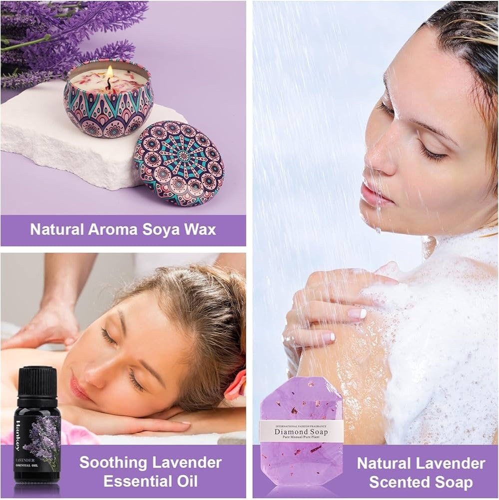 Lavender Pamper Gift Set for Women - Luxury Relaxation Spa Hamper for Her, Uniqu