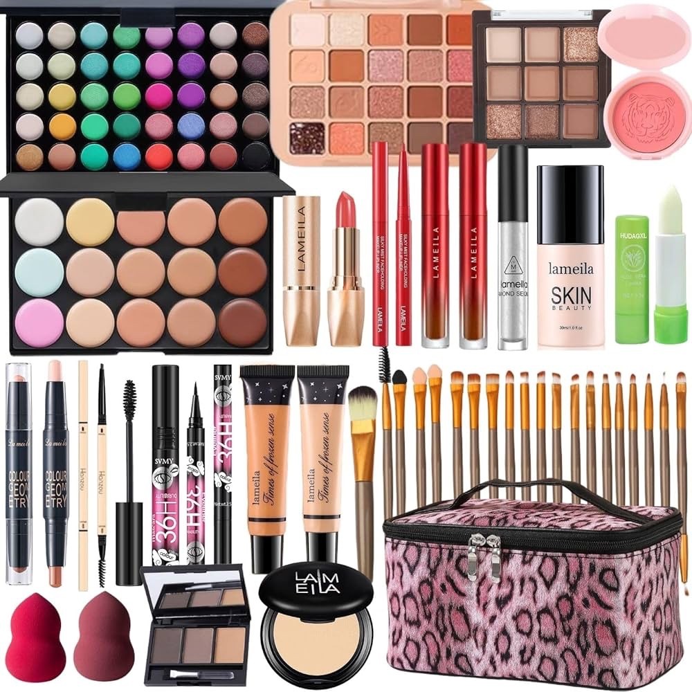 All in One Makeup Kit for Women Full Kit - 44PCS Professional Makeup Set with Fo