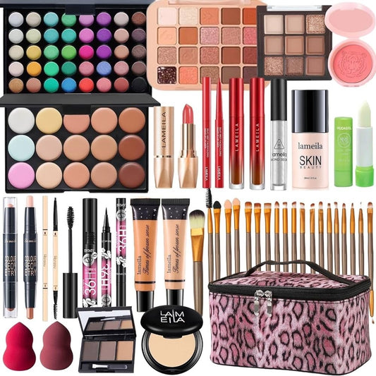 All in One Makeup Kit for Women Full Kit - 44PCS Professional Makeup Set with Fo