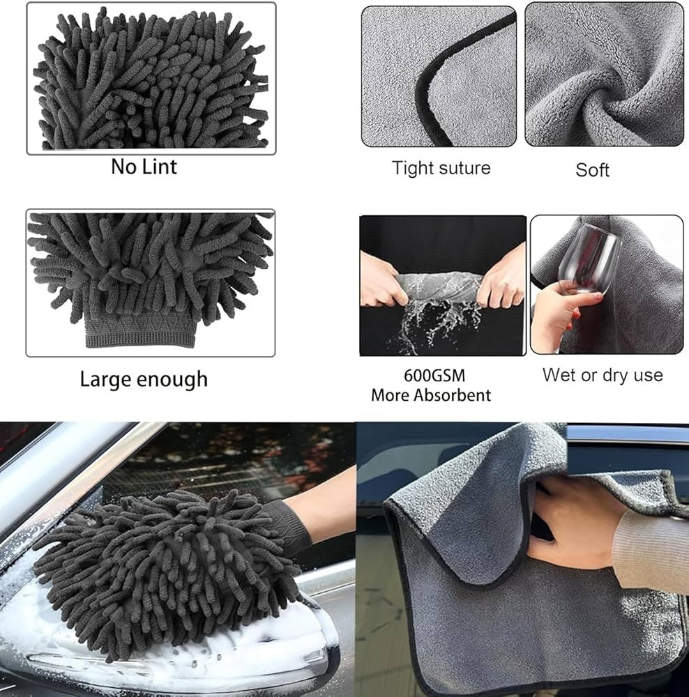 Premium Car Cleaning Kit With Bag - Car, Motorcycle And Bicycle Cleaning Kit, In